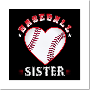 Sister Baseball Team Family Matching Gifts Funny Sports Lover Player Posters and Art